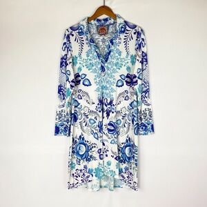 Johnny Was Farrow Polo Swing Dress in Multi Long Sleeve Shift Size Medium